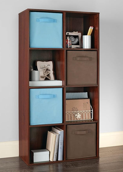 ClosetMaid Cubeicals 8 Cube Storage Shelf Organizer Bookshelf, Stackable, Vertical or Horizontal, Easy Assembly, Wood, Dark Cherry Finish