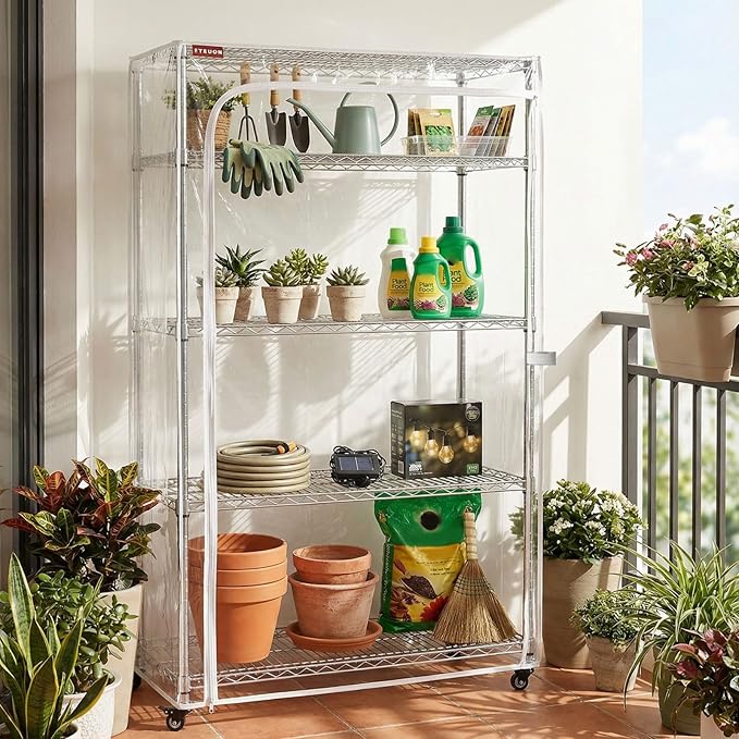 Clear PVC Shelf Cover, 36" W x 14" D x 54" H, 3-Way Opening Rack Cover with Two-Way Zippers, See-Through Waterproof Shelving Enclosure for Laundry Room, Kitchen & Garage