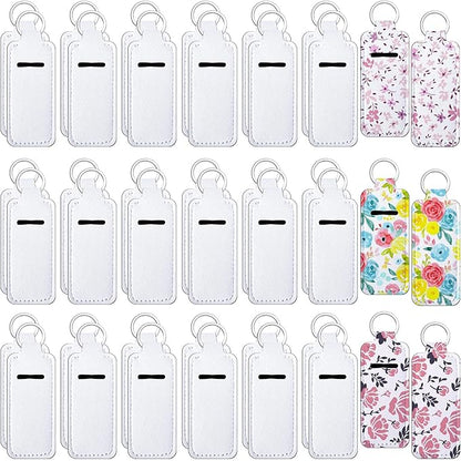 Hicarer Sublimation Lipstick Holder Keychain Bulk Blank Lipstick Neoprene Clip-on Sleeve Travel Key Ring Holder