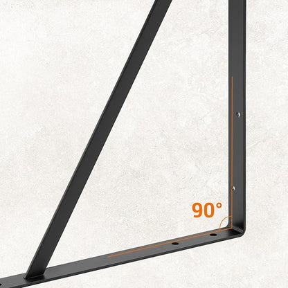 HOME MASTER HARDWARE 20inch x 13 inch Black Heavy Duty Shelf Brackets 4-Pack, Metal L Brackets with Screws - 90 Degree Angle Brackets for Shelves, Floating Shelf & Wall Mounted Shelf Support