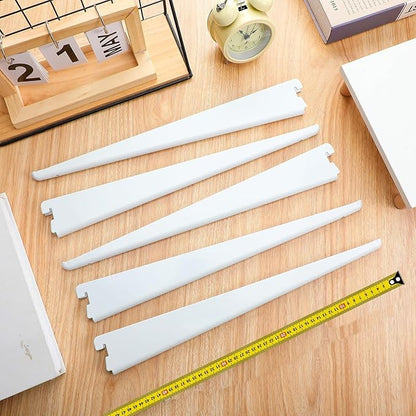 20 Pcs Adjustable Shelf Brackets for Double Track System Closet Organization Heavy Duty Wire Shelf Brackets (White,18.5inch)