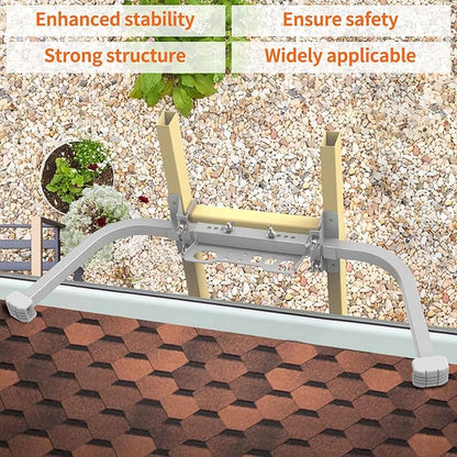 Aluminum Ladder Stabilizer, Heavy Duty Extended Ladder Accessories for Roof Gutter Guard Cleaning with Tool Tray, Ladder Stand-Off Wing Span with Non-Slip Rubber Bottom Pad