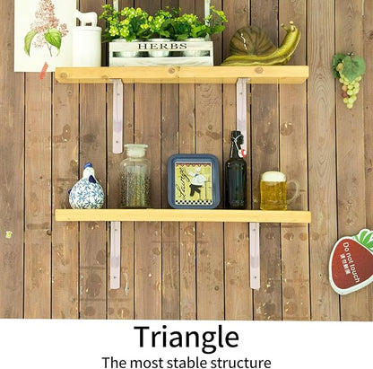 8 Pcs Heavy Duty Shelf Brackets, Floating Metal Shelf Brackets, Metal Wall Mount L Shaped Shelves Support Angle Brackets for Heavy Duty Floating Shelves Shelf Brackets (7.87x4.72 inch White)