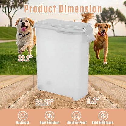 Buddeez Airtight Pet Food Storage Container - 50 QT/50 LB Capacity Dog Food Storage Container, Cat Food Container, Bird Seed Storage Container, Rolling Storage Bin, Air Tight with Handle & Scoop