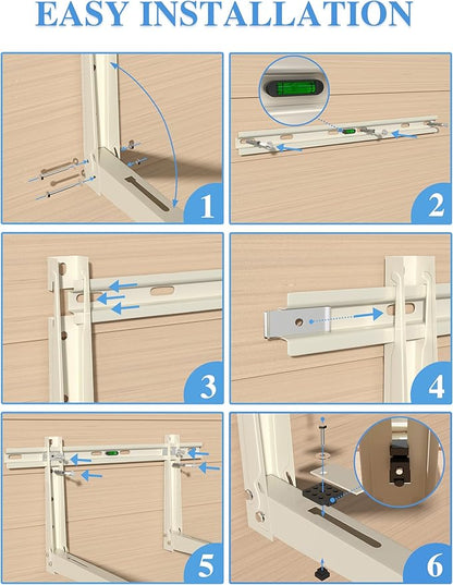Mini Split Mounting Brackets for Outside, Condenser Bracket with Leveler for 7000 BTU to 24000 BTU Outdoor Ductless Mini Split Air Conditioner Heat Pump AC Systems, Max 490 Lb Capacity