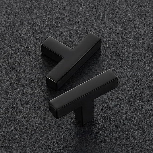 Ravinte 10 Pack Solid Square Bar Handles and Pulls - Black Matte Kitchen Cabinet Hardware