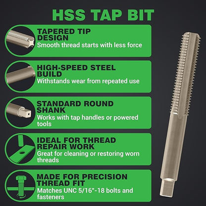 Hovr Solutions Floating Shelves Installation Bit Pack, 17/64" HSS Steel Drill Bit and 5/16" Tap Bit for Hidden Bracket Mounting Hardware for Wall Shelves