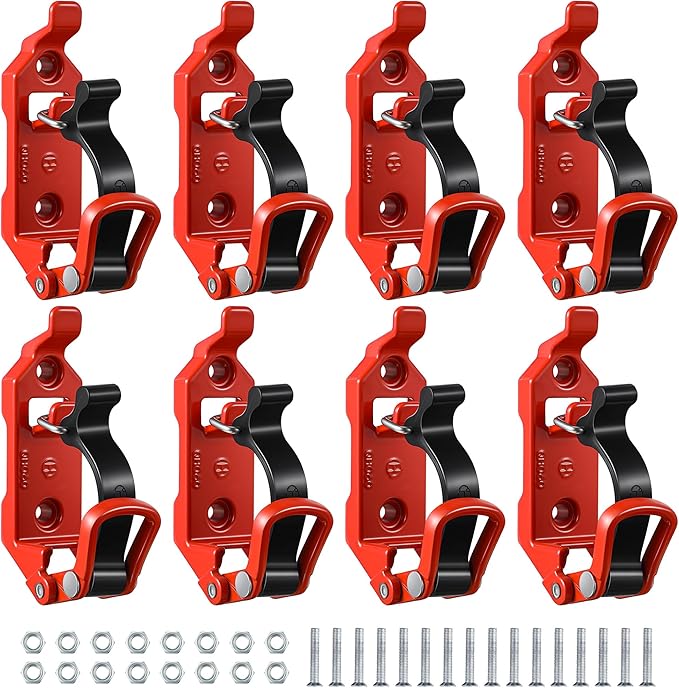 8 Pcs Shovel Holder for Truck, Heavy Duty Shovel Mounts for Roof Rack, Quick Release Axe Holder Mount Kit, Metal and Rubber Car Accessories/ Garage Storage/ Truck/ Wall Mounting Brackets