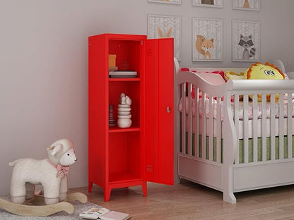 MIOCASA Metal Cabinet Home Office Storage Cabinets with Doors and Shelves Lockable File Cabinet Organizer Coat Lockers for Kids