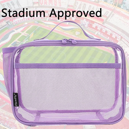 FlowFly Kids Lunch box Insulated Soft Bag Mini Cooler Back to School Thermal Meal Tote Kit for Girls, Boys,ClearPurple