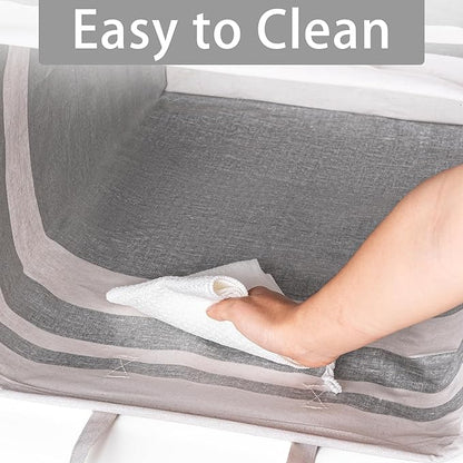 BOOMIBOO 2 Pack Large Laundry Basket,Waterproof Freestanding Laundry Hamper,Collapsible Clothes Basket with Easy Carry Handles in Laundry Room Bathroom Bedroom Dorm,Gradient Grey,75L