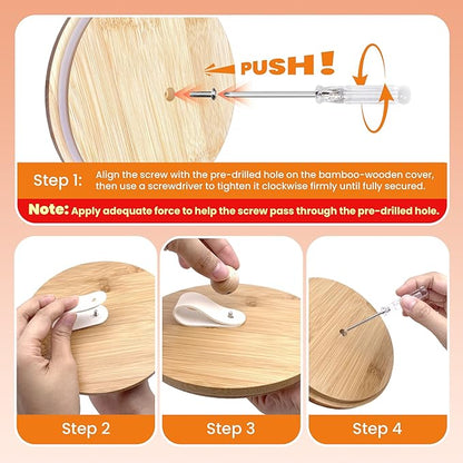 3 Pack Airtight Dog Food Storage Container, Dog Treat Container Dog Food Containers with Bamboo Lids 8x7''&6x5'',Pet Food Storage Container,Cat Food Container with Scoops,Clamp,Labels,Pen