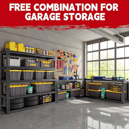 Garage Shelving, 5-Tier 3000LBS Heavy Duty Storage Rack with Sag-Proof Aluminum Deck, Adjustable Boltless Shelves 72" H x 48" W x 24" D for Garage, Basement & Workshop