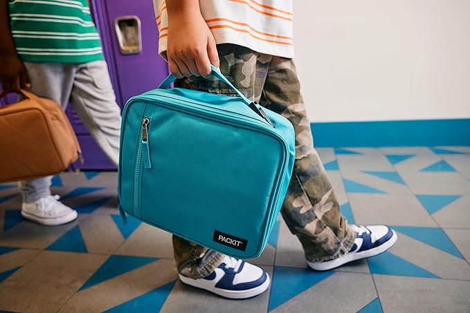 PackIt® Freezable Classic Lunch Box, Magenta, Built with EcoFreeze® Technology, Collapsible, Reusable, Zip Closure With Zip Front Pocket and Buckle Handle, Designed for Fresh Lunch On the Go