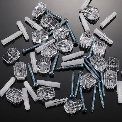 Blulu 20 Pack Mirror Holder Clips for 6 mm in (6/25) Glass Mirror Hanging Kit for Wall Mounting Hanging Retainer Fasteners with Screw and Anchors for Fixing Cabinet Door(Basic Style)