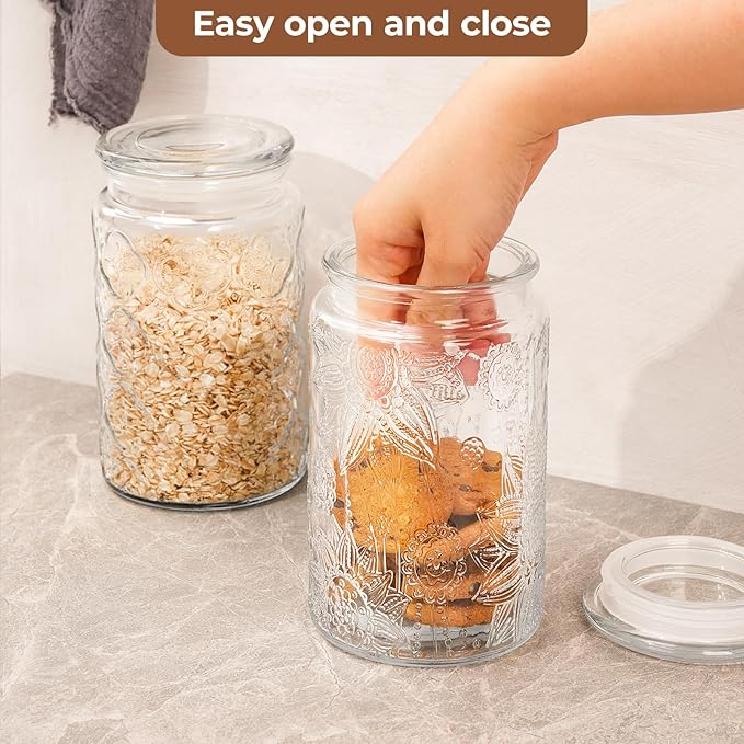 24oz Wide Mouth Mason Jars, 3-Pack Glass Jars With Lids, Pickle Canning Jars For Candy, Sugar, Coffee, Tea, Spice, Cookie, Dishwasher Safe