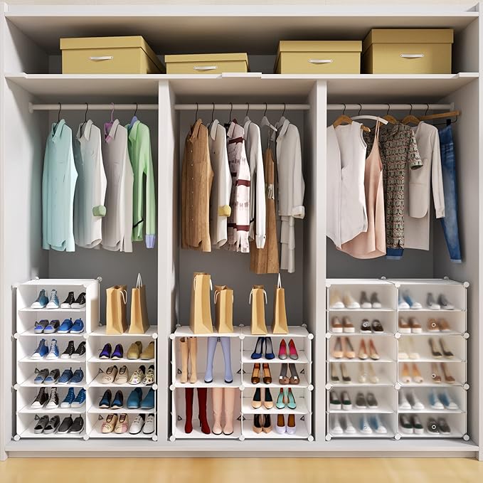 Shoe Storage,32 Pairs Shoe Rack Organizer for Closet Shoe Cabinet with Door Shoe Shelves for Closet,Entryway,Hallway,Bedroom