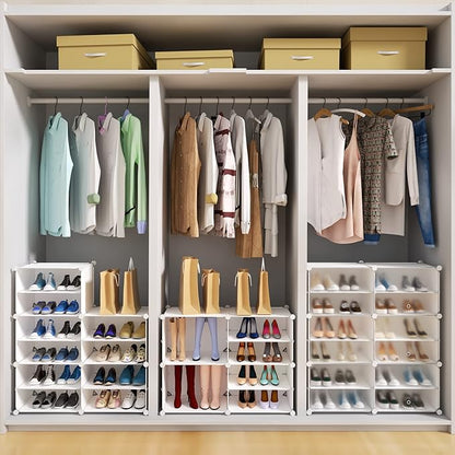 Shoe Storage,32 Pairs Shoe Rack Organizer for Closet Shoe Cabinet with Door Shoe Shelves for Closet,Entryway,Hallway,Bedroom