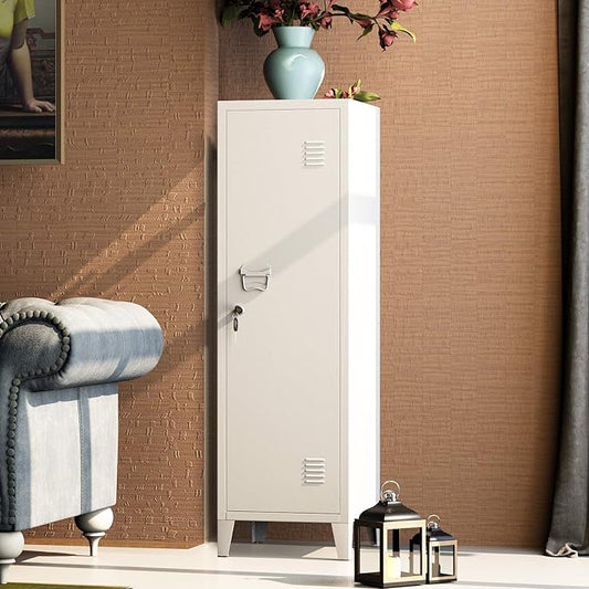 MIOCASA Metal Cabinet Home Office Storage Cabinets with Doors and Shelves Lockable File Cabinet Organizer Coat Lockers for Kids