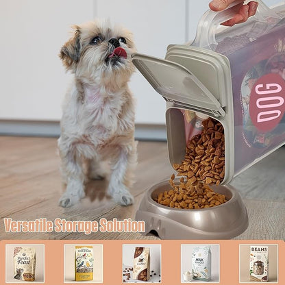 Buddeez Pet Food Storage Container - 8 Quart Capacity Bird Seed Container & Dog Food Storage, with Durable EZ Grip Handle and EZ Flip Lid with Pour Spout