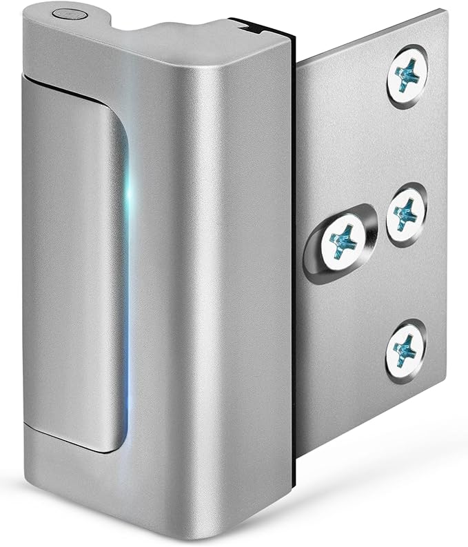 EverPlus Home Security Childproof Door Reinforcement Lock with 8 Screws and 3 Inch Stop Withstand 800 lbs for Inward Swinging Door, Upgrade Night Lock to Defend Your Home (Silver)