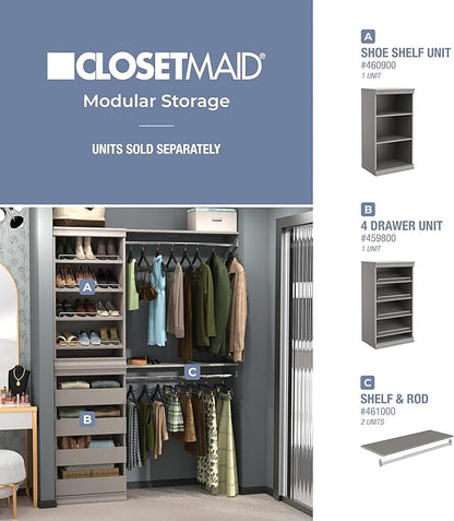 ClosetMaid Modular Storage Shelf and Hang Rod Kit, Taupe