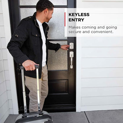 Kwikset Powerbolt 250 10-Button Keypad Satin Nickel Transitional Electronic Deadbolt Door Lock, Featuring Convenient Keyless Entry, Customizable User Codes, and Auto-Locking