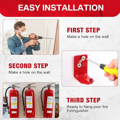 Queekay 20 Pack Fire Extinguisher Mount Universal Bracket 5 to 40 lb Fire Extinguisher Holder Wall Hook Hanger(Novelty Style)