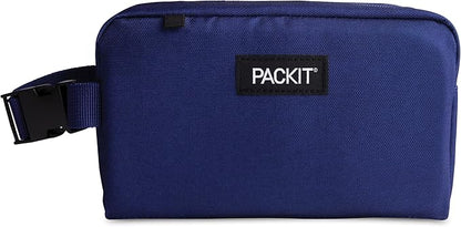PackIt® Freezable Snack Box, True Blue, Built with ECOFREEZE® Technology, Collapsible, Reusable, Zip Closure with Buckle Handle, Designed For Work Snacks, Fresh Snacks On the Go, Adults, and All Ages