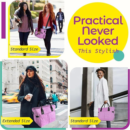 KIPBELIF Cute&Classy Roomy Insulated Lunch Bags for Women - Stylish & Functional Large Tote Adult Lunch Box for Working & Picnic(Extra Large,Purple)