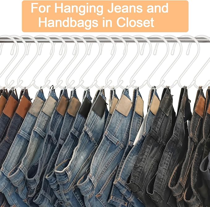 12 Pack 6 Inch S Hooks,Large S Hook Vinyl Coated Heavy Duty S Hook for Hanging, Non Slip S Hanger Closet Hooks, Steel Metal White Rubber S Hooks for Hanging Plants,Clothes,Jeans,Pot Pan Garden