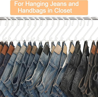 12 Pack 6 Inch S Hooks,Large S Hook Vinyl Coated Heavy Duty S Hook for Hanging, Non Slip S Hanger Closet Hooks, Steel Metal White Rubber S Hooks for Hanging Plants,Clothes,Jeans,Pot Pan Garden