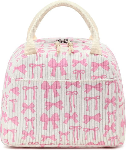Bluboon Lunch Bag for Women Men Cute Corduroy Lunch Tote Bags Reusable Insulated Lunch Box Large Capacity Reusable Insulated Cooler for Work Picnic or Travel