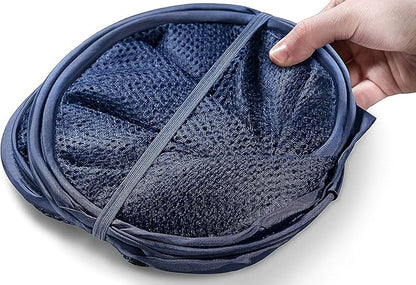 Pop up Laundry Hamper, Foldable Mesh Clothes Hamper for Kids Room, College Dorm or Travel, Collapsible Laundry Basket for Storage, Blue