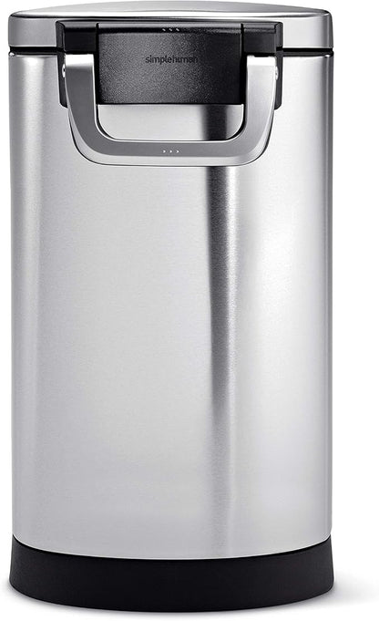 simplehuman 25 Liter, 27 lb / 12.2 kg Medium Pet Food Storage Container for Dog Food, Cat Food, and Bird Feed, Brushed Stainless Steel
