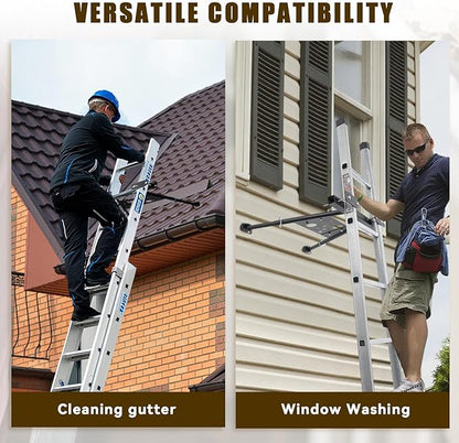 Ladder Stabilizer, Safe and Stable Ladder Standoff with Adjustable Length 20"-29.5", Extension Ladder Stabilizer for Roof Gutter Supports 300 LBS of Weight, Built-in Tool Tray, Anti-Slip Rubber Feet