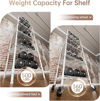 SINGAYE 5 Small Wire Shelves Kitchen Pantry Close Home Organizers and Storage Bathroom Shelf Laundry Room Organization Adjustable Book Metal Garage Shelving Unit
