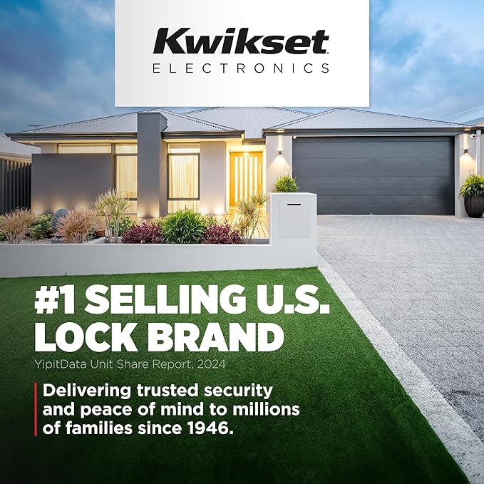Kwikset SmartCode 917 Keypad Keyless Entry Traditional Residential Electronic Lever Deadbolt Alternative with Tustin Door Lever and SmartKey Security, Venetian Bronze