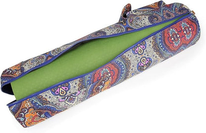 Canvas Yoga Mat Bag with Adjustable Strap & Pockets, Full-Zip Travel Gym Tote for Women & Men, Fits 1/4" & 1/3" Thick Mats, Lightweight Carrier for Yoga, Studio, Workout, Outdoor Use