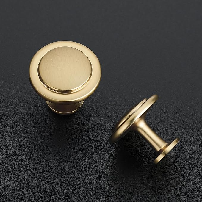 Ravinte 5 Pack 1-1/4 inch Kitchen Cabinet Knobs Champagne Bronze Dresser Zinc Pulls Door Drawer Handles for Dresser Drawers