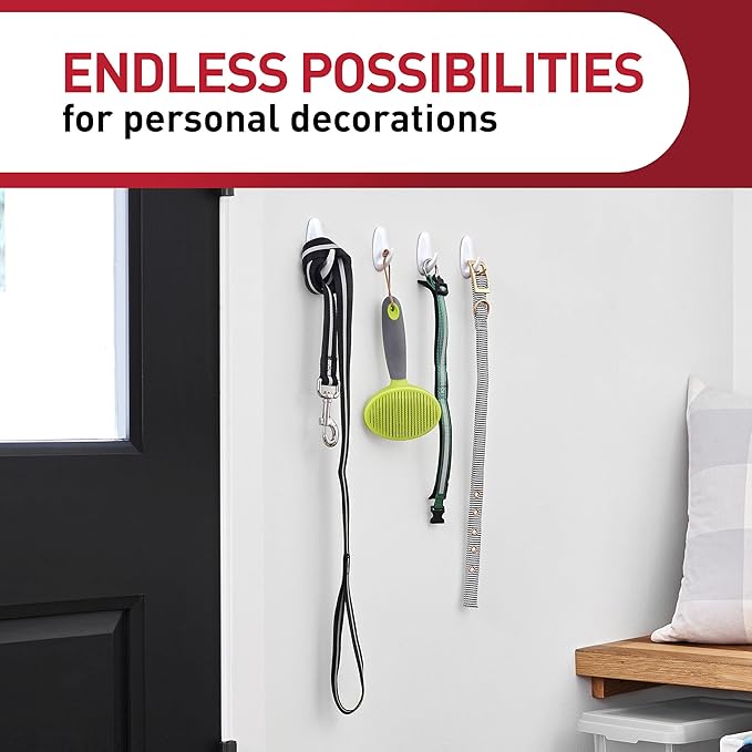 Command Medium Designer Hooks, 9 Hooks and 12 Strips, Damage-Free Hanging Wall Hook with Adhesive Strips, No Tools Great for Hanging, Organization and Storage, Holds up to 3 lb