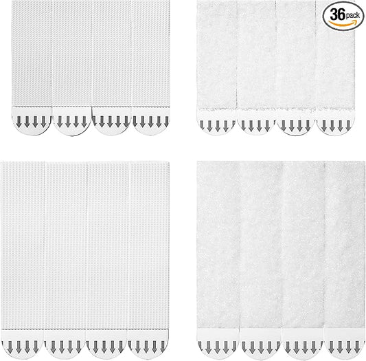 36-Pairs (16-L, 20-M, 72 Strips) Picture Hanging Strips Value Pack, Removable Hook and Loop Tape, Picture Hanger Damage Free, Adhesive Strips for Frame Hangingl, Heavy Duty
