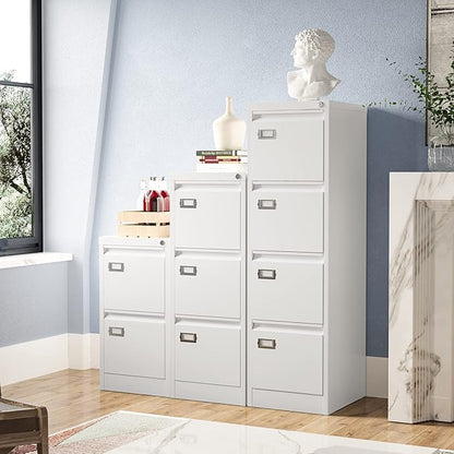 2 Drawer File Cabinet, Filing Cabinets for Home Office, Metal Vertical File Storage Cabinet with Lock, Locking File Cabinet for A4 Legal/Letter, 15" W x 17.7" D x 27.1" H, Assembly Required