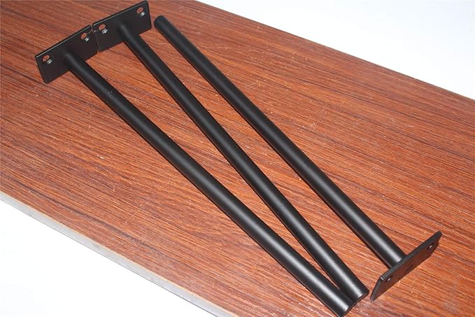 8 Pcs 11" Black Solid Steel Floating Shelf Bracket Blind Shelf Supports - Hidden Brackets for Floating Wood Shelves - Concealed Blind Shelf Support – Screws and Wall Plugs Included