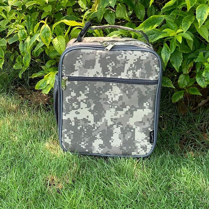 FlowFly Lunch box Insulated Soft Bag Mini Cooler Back to School Thermal Meal Tote Kit for Girls, Boys (DigitalCamo)