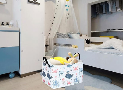 Baby Storage Basket Cute Gifts Basket Toys Organizer Waterproof Kids Hamper Nursery Bins Women Storage Cube for Home/Dorm/Kitchen/Pet/Office/Closet/Shelf/Room Decor