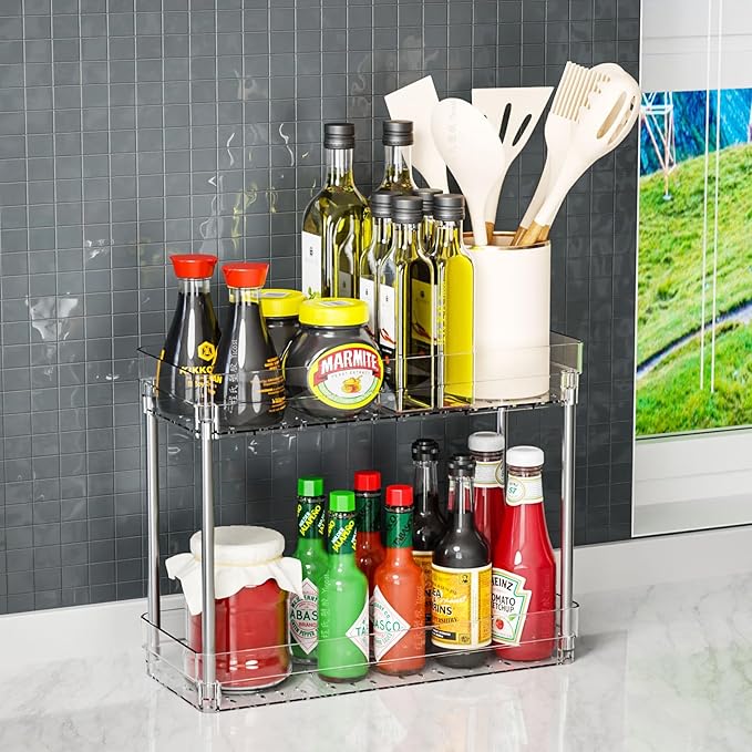 Yieach Clear 3 Tier Slim Rolling Storage Cart with Wheels,6.3″W Thin Shelf,Bathroom Storage Cabinet,Skinny Laundry Cart,Narrow Laundry Room Cart Between Washer and Dryer,Skinny Shelves for Small Space