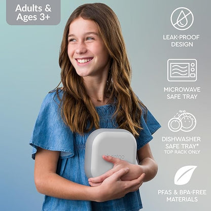 Bentgo Chill Mini Leak-Proof Lunch Box – Built-In Ice Pack Keeps Food Cold, 2.7-Cup Capacity for Snacks or a Sandwich, 3 or 4 Compartments, PFAS & BPA-Free, Ideal for Adults & Kids 3+ (Crisp Grays)