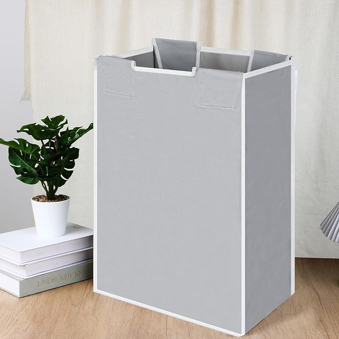 3 Pack Large Laundry Sorter Replacement Bags, Hamper Cart Removable Replacement, Laundry Storage Organizer-Replacement Bags, Gray, Square Shap
