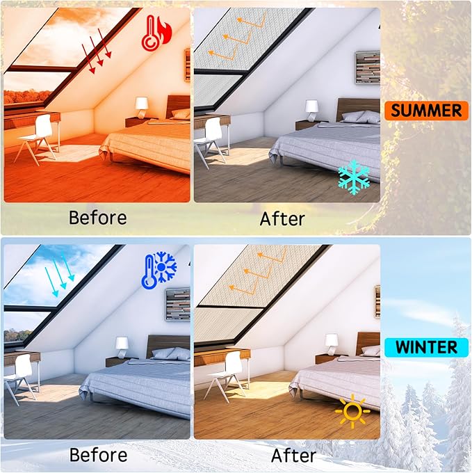 Reflective Foil Insulation, Double Reflective Bubble Insulation Sheet, Aluminum Foil Bubble Shield, Radiant Barrier Roll for RV Windows Weatherproofing (47''x 15Ft)